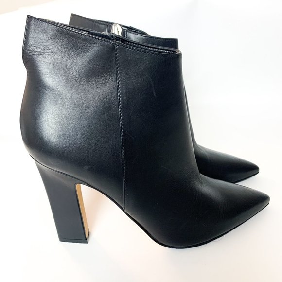MARC FISHER Mella Black Leather Ankle Boots like new 9 - Picture 4 of 9